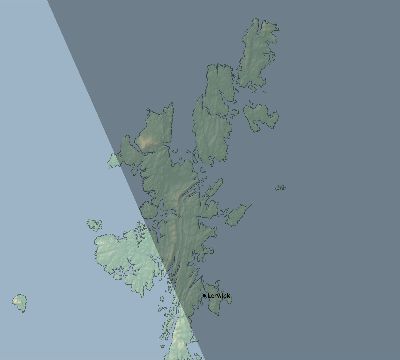 Map of the eclipse path across United Kingdom on 09/07/1820