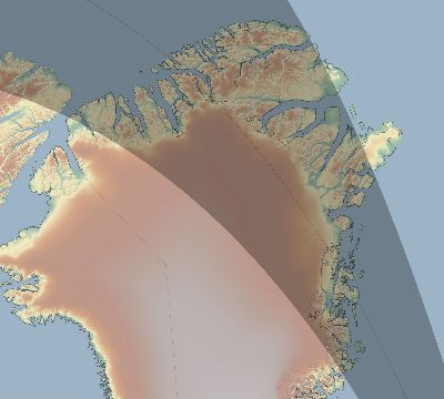 Map of the eclipse path across Greenland on 09/07/1820