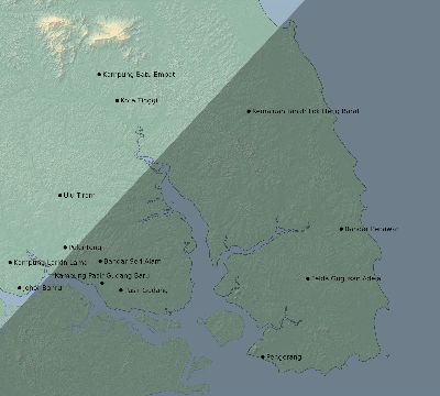 Map of the eclipse path across Malaysia on 03/04/1821