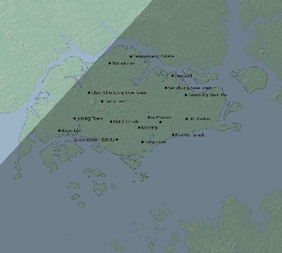 Map of the eclipse path across Singapore on 03/04/1821