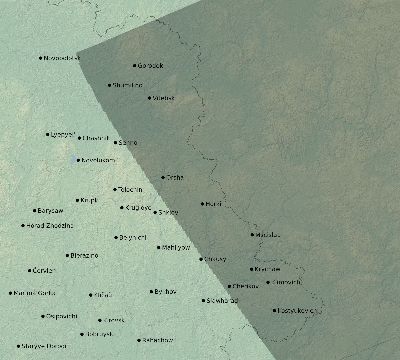 Map of the eclipse path across Belarus on 04/26/1827