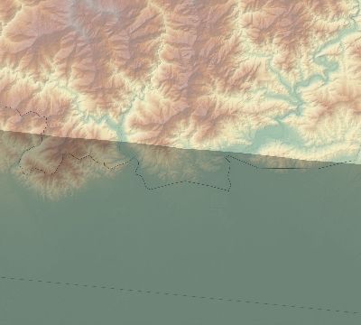 Map of the eclipse path across Bhutan on 04/14/1828