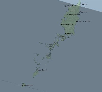 Map of the eclipse path across Palau on 10/09/1828