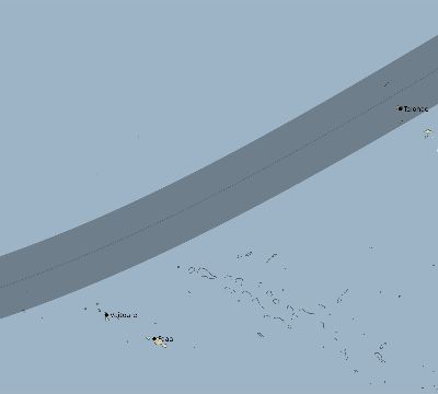 Map of the eclipse path across French Polynesia on 02/01/1832