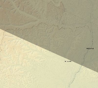 Map of the eclipse path across Republic of the Congo on 07/27/1832