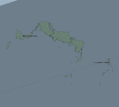 Map of the eclipse path across Turks and Caicos Islands on 07/27/1832