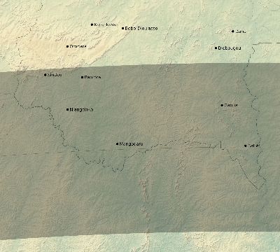 Map of the eclipse path across Burkina Faso on 05/27/1835