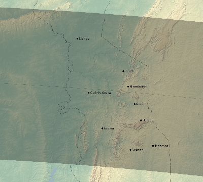 Map of the eclipse path across Togo on 05/27/1835