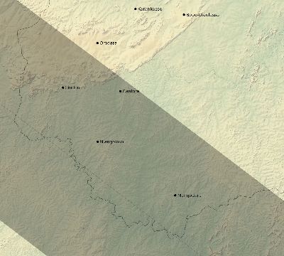 Map of the eclipse path across Burkina Faso on 11/20/1835