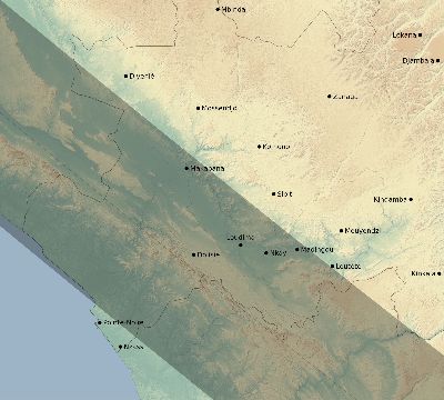 Map of the eclipse path across Republic of the Congo on 11/20/1835
