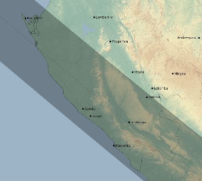 Map of the eclipse path across Gabon on 11/20/1835