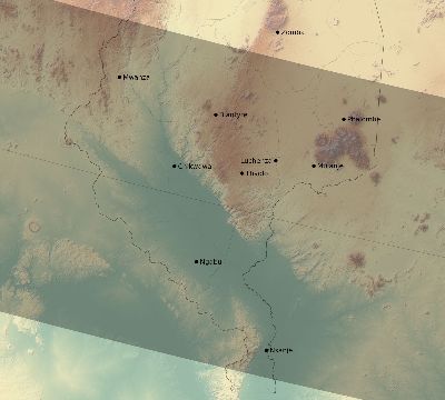 Map of the eclipse path across Malawi on 11/20/1835