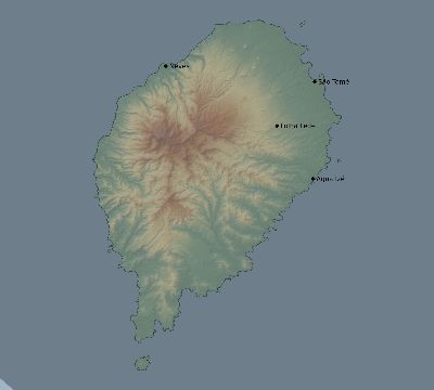 Map of the eclipse path across São Tomé and Príncipe on 11/20/1835