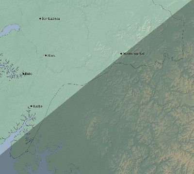 Map of the eclipse path across Guinea-Bissau on 03/15/1839
