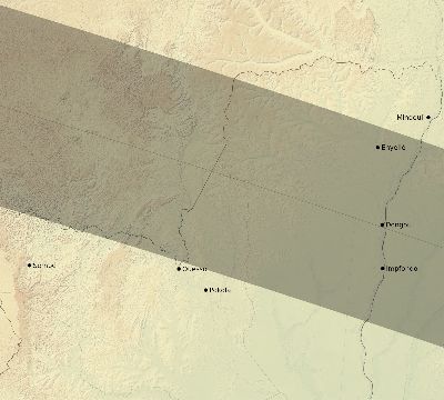 Map of the eclipse path across Republic of the Congo on 10/20/1846