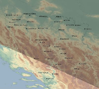 Map of the eclipse path across Bosnia and Herzegovina on 10/09/1847