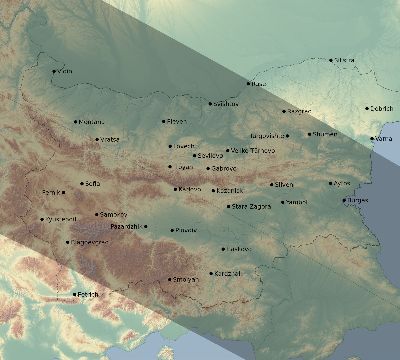 Map of the eclipse path across Bulgaria on 10/09/1847