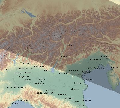 Map of the eclipse path across Italy on 10/09/1847