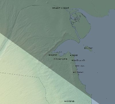 Map of the eclipse path across Kuwait on 10/09/1847