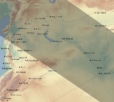Map of the eclipse path across Syria on 10/09/1847