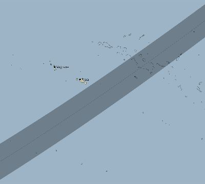 Map of the eclipse path across French Polynesia on 06/06/1853