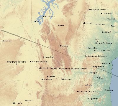 Map of the eclipse path across Brazil on 11/20/1854