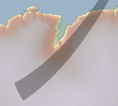 Map of the eclipse path across Antarctica on 04/05/1856