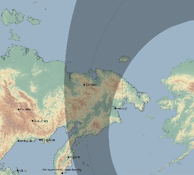 Map of the eclipse path across Russia on 09/29/1856