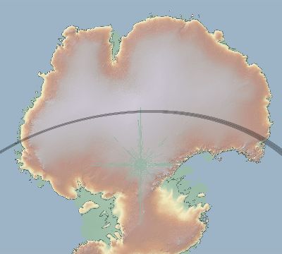 Map of the eclipse path across Antarctica on 11/11/1863
