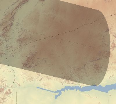 Map of the eclipse path across Mozambique on 04/25/1865