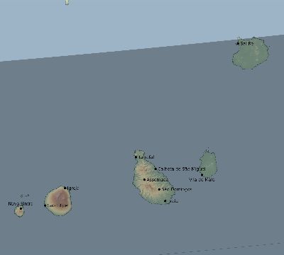 Map of the eclipse path across Cape Verde on 10/19/1865