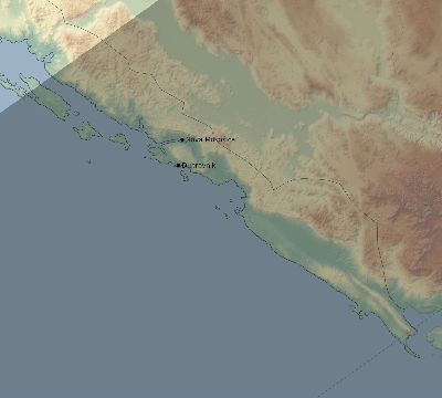 Map of the eclipse path across Croatia on 03/06/1867