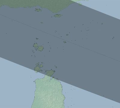 Map of the eclipse path across Australia on 08/18/1868