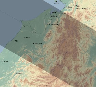 Map of the eclipse path across Malaysia on 08/18/1868