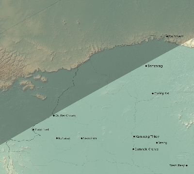 Map of the eclipse path across Cambodia on 04/06/1875