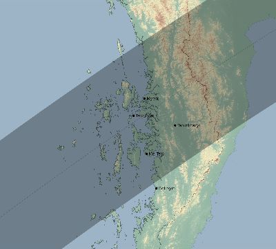 Map of the eclipse path across Myanmar on 04/06/1875