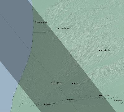 Map of the eclipse path across Mauritania on 09/29/1875