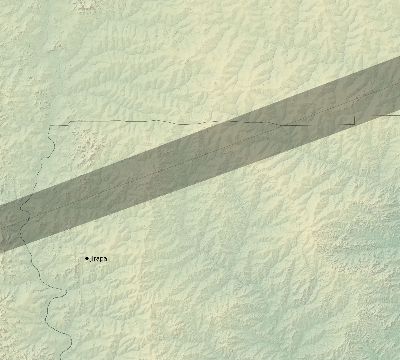 Map of the eclipse path across Ghana on 05/17/1882