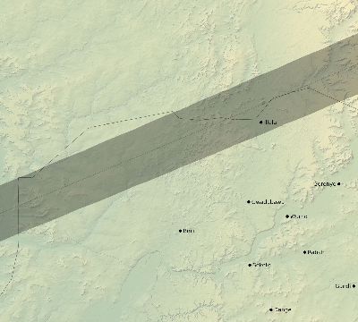 Map of the eclipse path across Nigeria on 05/17/1882