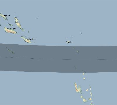Map of the eclipse path across Solomon Islands on 03/05/1886