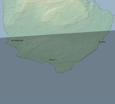 Map of the eclipse path across Barbados on 08/29/1886