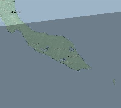 Map of the eclipse path across Curaçao on 08/29/1886