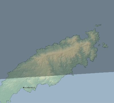 Map of the eclipse path across Trinidad and Tobago on 08/29/1886
