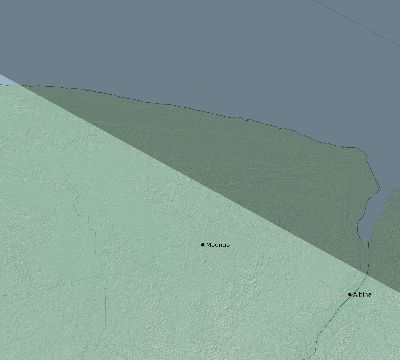 Map of the eclipse path across Suriname on 12/22/1889