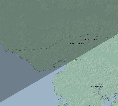 Map of the eclipse path across Guinea-Bissau on 06/17/1890