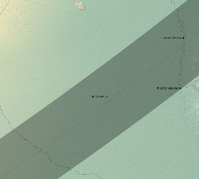 Map of the eclipse path across Paraguay on 04/16/1893