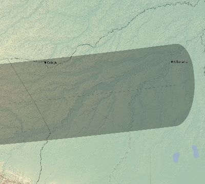 Map of the eclipse path across Bolivia on 10/09/1893