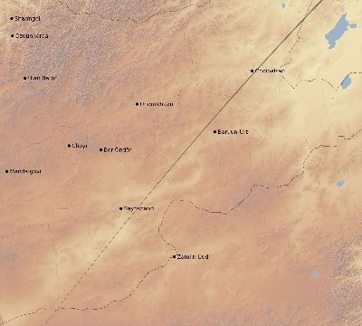 Map of the eclipse path across Mongolia on 04/06/1894