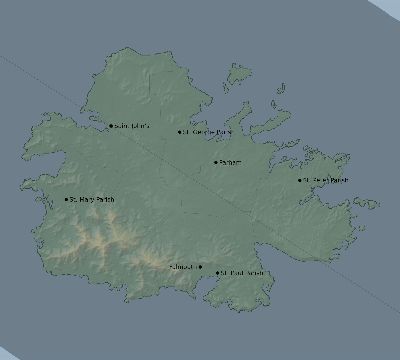 Map of the eclipse path across Antigua and Barbuda on 07/29/1897