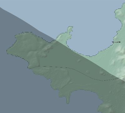 Map of the eclipse path across Saint Martin on 07/29/1897